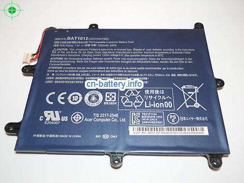 7.4V ACER KT.00203.002 电池 3280mAh, 24Wh 