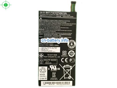 3.7V ACER 1S1P Battery 4040mAh