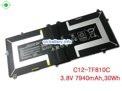 3.8V ASUS C12-TF810C 电池 7940mAh, 30Wh 