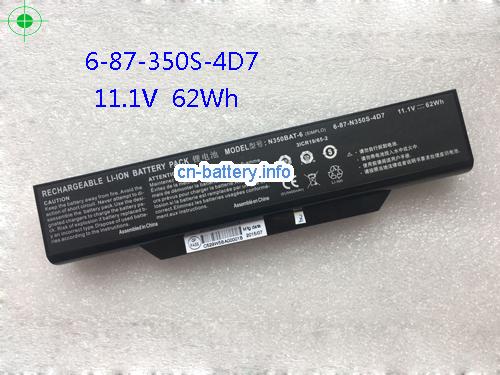 11.1V CLEVO 6-87-N350S-4D8 电池 5590mAh, 62Wh 