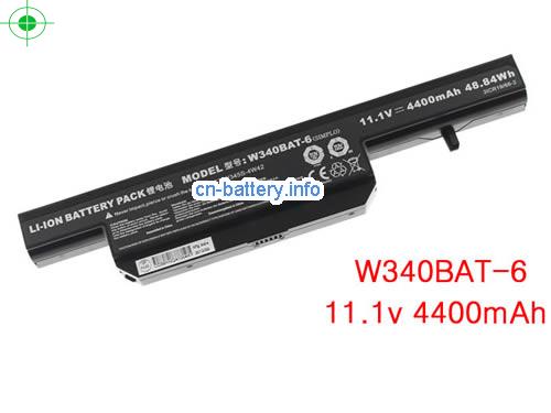 11.1V CLEVO W340BAT-6 电池 4400mAh, 48.84Wh 