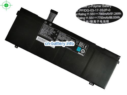 原厂 Getac Pfidg-03-17-3s2p-0 电池 Li-polymer 11.55v 7900mah 91.24wh 