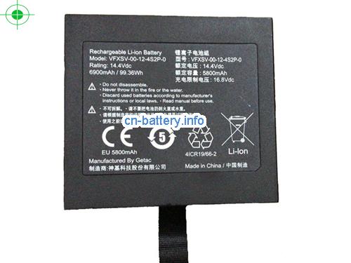 14.4V GETAC VFXSV-00-12-4S2P-0 电池 6900mAh, 99.36Wh 