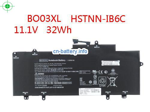 11.4V HP BO03032XL-PL 电池 37Wh