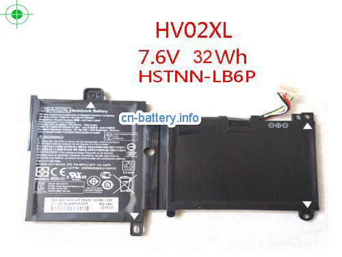 7.6V HP HV02XL 电池 32Wh