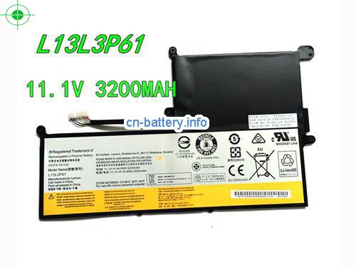 11.1V LENOVO 3ICP4/70/102 电池 3200mAh, 34.8Wh 