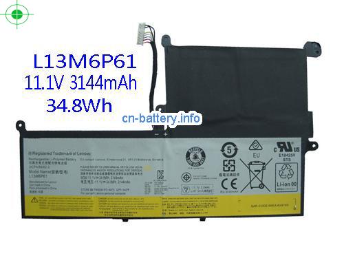 Lenovo L13m6p61 电池 L13m6p61 34.8wh 11.1v 