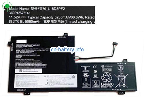 原厂 Lenovo L18d3pf2 电池 Li-polymer 3icp4/67/140 11.52v 5235mah 