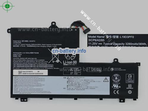 11.25V LENOVO L19D3PF0 电池 3280mAh, 36Wh 