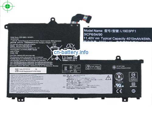 原厂 Lenovo L19d3pf1 电池 Sb10v25236 Li-polymer 11.4v 45wh 