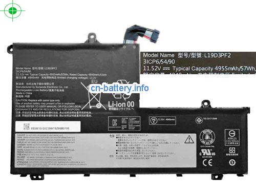 原厂 Lenovo L19d3pf2 电池 Li-polymer 可充电 11.52v 57wh 