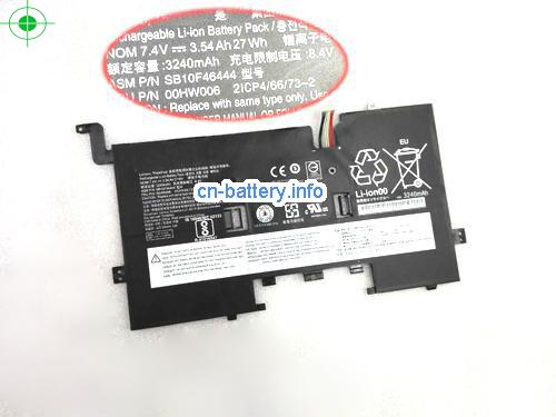 7.4V LENOVO 00HW006 电池 3540mAh, 27Wh 