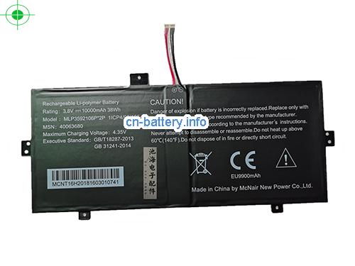 3.8V MEDION 1ICP4/93/106-2 电池 10000mAh, 38Wh 