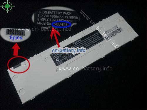 11.1V TAIWAN MOBILE SQU-815 电池 1800mAh, 11.1Wh 