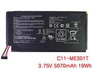 原厂 ASUS C11-ME301T 笔记本电脑电池 Li-Polymer 3.75V 5070mAh, 19Wh 