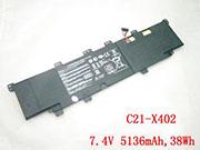 原装ASUS S400C 电池Li-Polymer 7.4V 5136mAh, 38Wh 