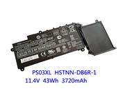 原厂 HP PS03043XL 笔记本电脑电池 Li-ion 11.4V 3720mAh, 43Wh 
