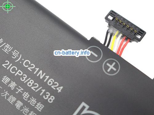  image 5 for  原厂 可充电 Li-polymer C21n1624 电池 39wh  Asus 2icp3/82/138 7.7v  laptop battery 