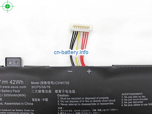  image 5 for  原厂 C31n1733 电池 Asus Li-polymer 3icp5/58/78 42wh 11.55v  laptop battery 