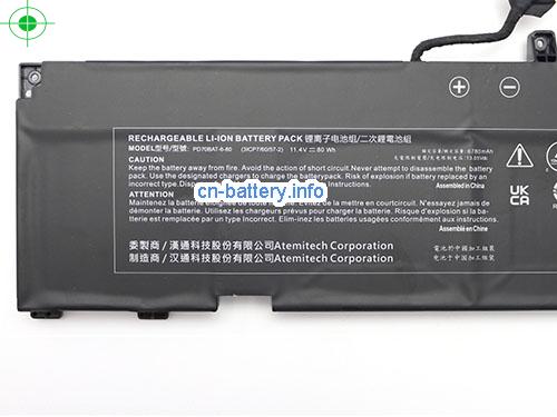  image 5 for   6780mAh, 80Wh 高质量笔记本电脑电池 Schenker XMG Pro 17 E22, PD70BAT-6-80, 6-87-PD70S-82B00,  laptop battery 