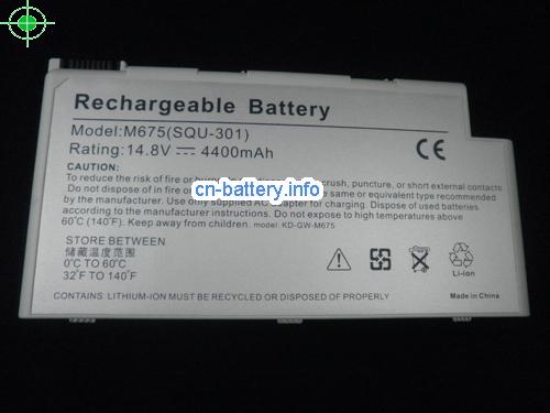  image 5 for  Squ-301 电池  Gateway M675 M675cs M675e M675e 系列 4400mah Sliver 8cells  laptop battery 