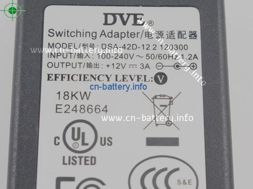  image 2 for  DVE 12V 3A笔记本适配器，笔记本电脑充电器在线網購,DVE12V3A36W-5.5x2.1mm 