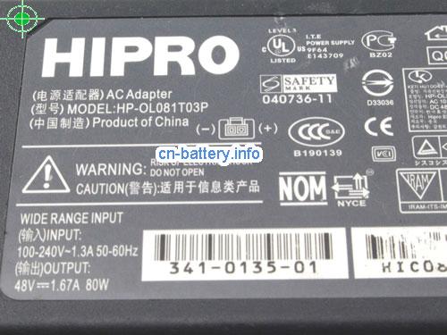  image 4 for  HIPRO 48V 1.67A笔记本适配器，笔记本电脑充电器在线網購,HIPRO48V1.67A80W-2PIN 