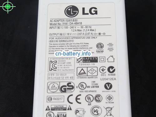  image 3 for  LG 18V 2.67A笔记本适配器，笔记本电脑充电器在线網購,LG18V2.67A48W-6.5x4.0mm-W 