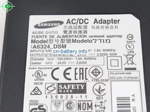  image 3 for  SAMSUNG 24V 2.625A笔记本适配器，笔记本电脑充电器在线網購,SAMSUNG24V2.625A63W-6.4x4.4mm 