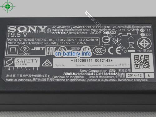  image 3 for  SONY 19.5V 2.35A笔记本适配器，笔记本电脑充电器在线網購,SONY19.5V2.35A46W-6.4x4.0mm 