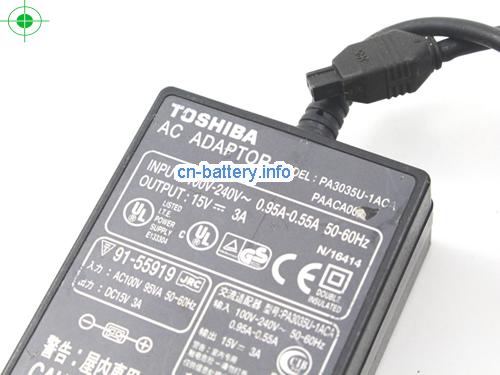  image 3 for  TOSHIBA 15V 3A笔记本适配器，笔记本电脑充电器在线網購,TOSHIBA15V3A45W-2holes 